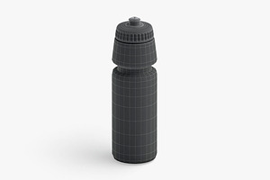 Black Plastic Sport Bottle 3D Model