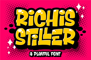 Richis Stiller - Playful Font, a Sans Serif Font by HanzelSpace Studio