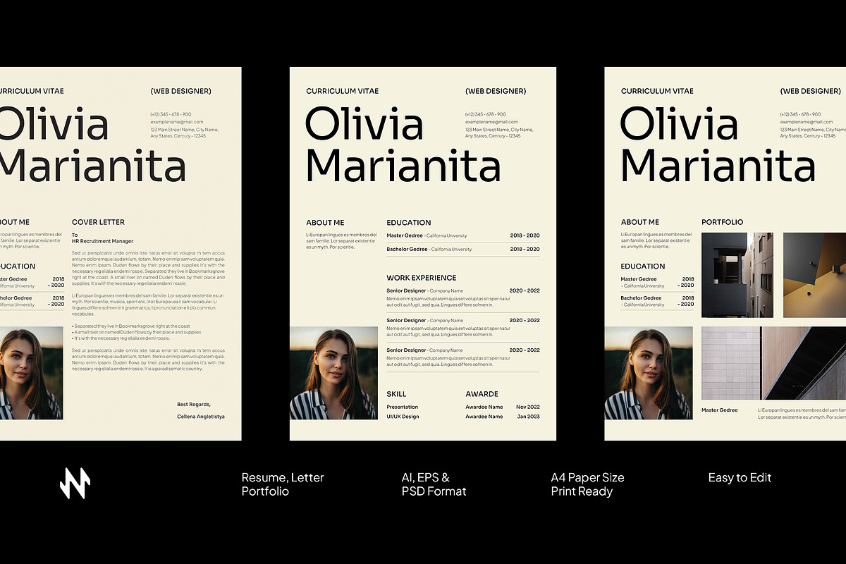 Minimal Resume And Cover Letter