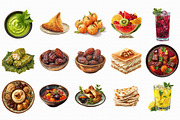 Watercolor Ramadan Iftar Food PNG, a Food Illustration by Libby Wishes (Thumbnail 3 of 7)