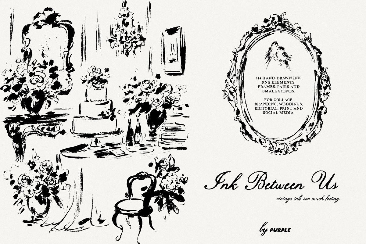 Ink Between Us - Romantic Line Art, a Decorative Illustration by Purple (Photo 5 of 17)