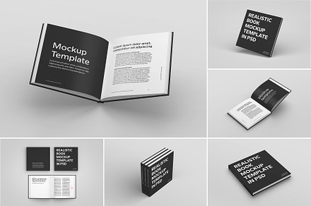 Hardcover Square Book Mockup