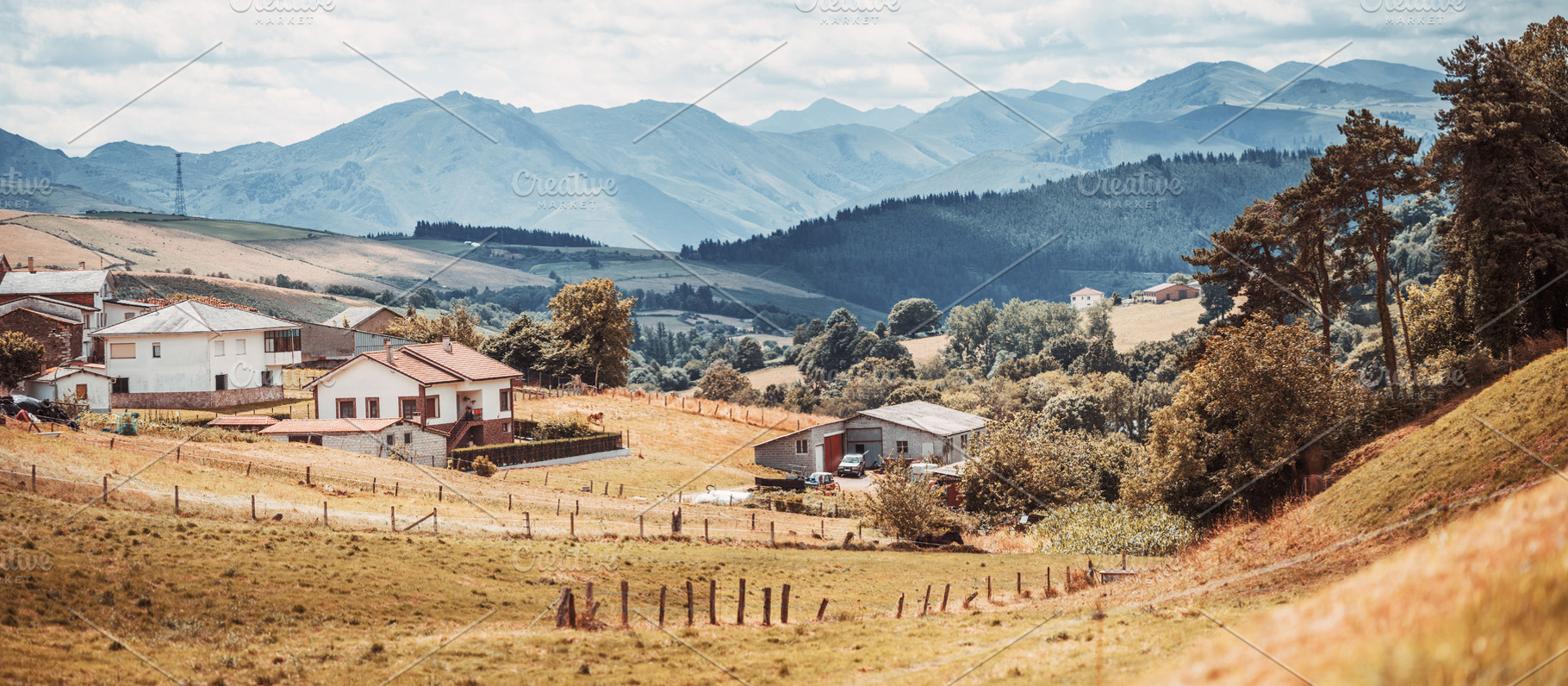 Asturias valley, mountain panorama, an Architecture Photo by SkyNext