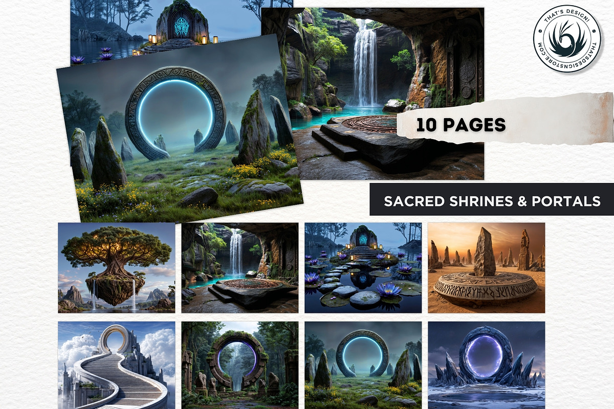 Fantasy RPG Backdrop Digital Papers, an Illustration by ThatsDesignArt (Photo 8 of 10)