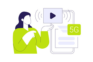 5G streaming isolated cartoon vector, a Technology Illustration by Visual Generation