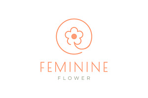 daisy flower feminine line logo, a Branding & Logo Template by devastd