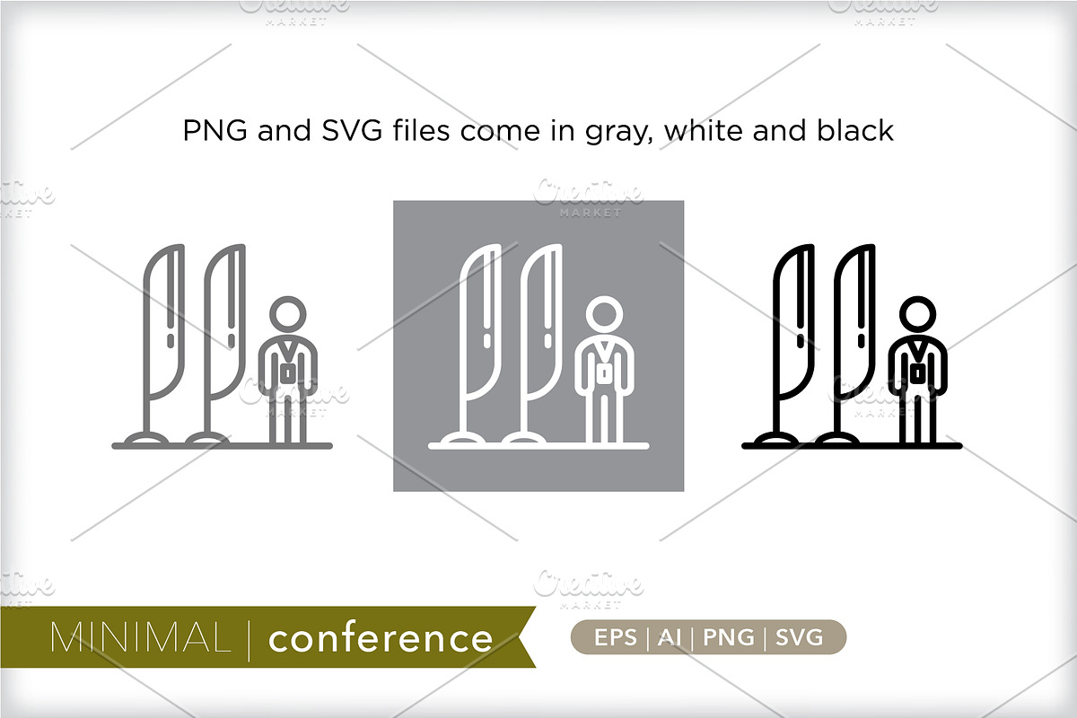 Minimal conference trade show icons, an Outline Icon by Picture Window (Photo 2 of 5)