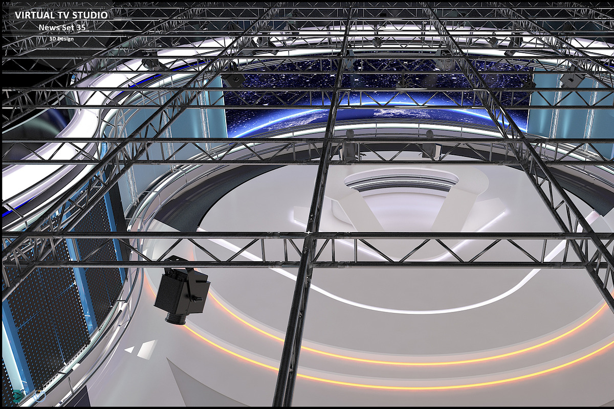 Virtual TV Studio News Set 35, an Architecture 3D Model by akerStudio (Photo 32 of 39)