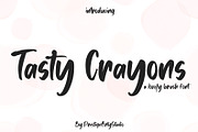 Tasty Crayons A Lovely Brush Font, a Handwritten Font by Prestige Artsy Studio (Thumbnail 1 of 9)