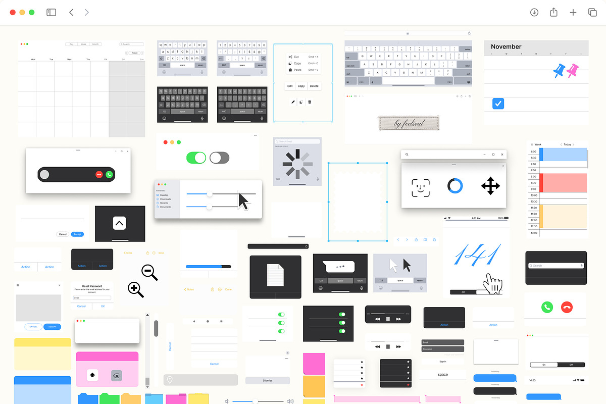 Visual System 141 Interface Elements, an Object Graphic by Feelsoul