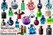 Halloween Potion Bottles Sublimation, an Illustration by SVGArt (Thumbnail 1 of 8)