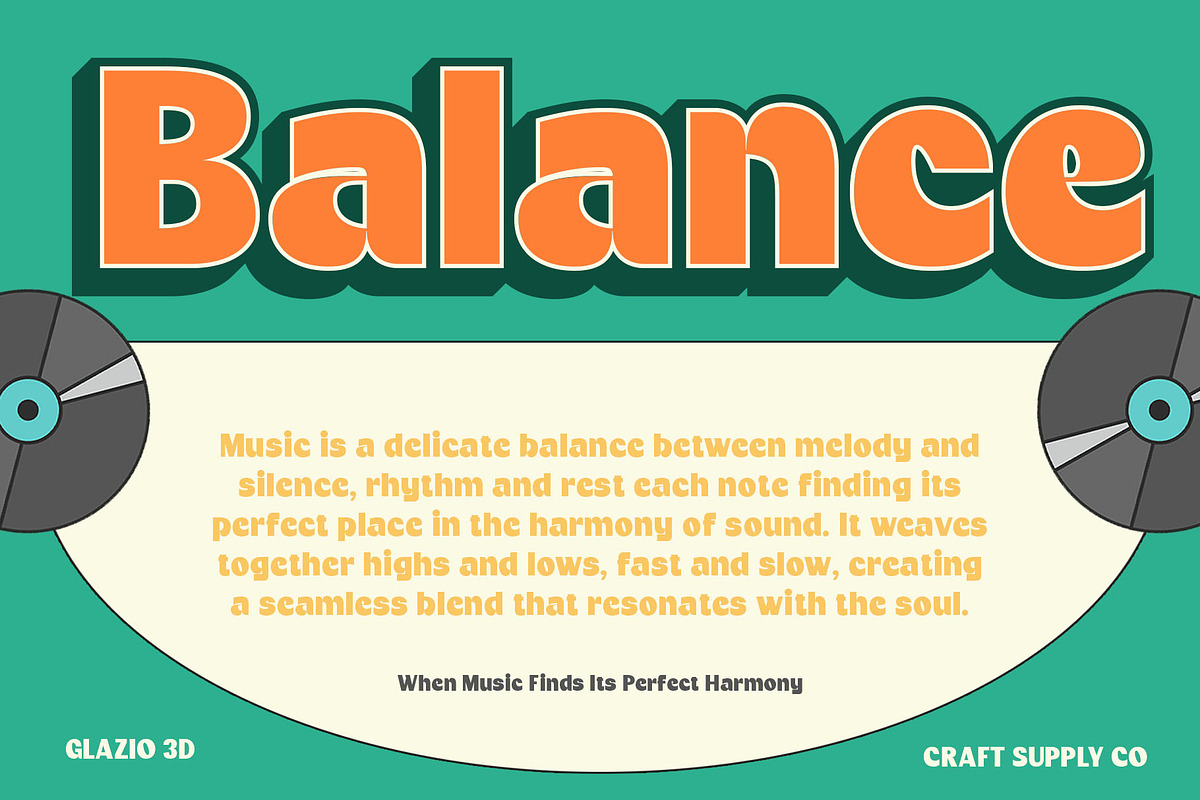 Glazio 3D, a Sans Serif Font by Craft Supply Co. (Photo 3 of 8)