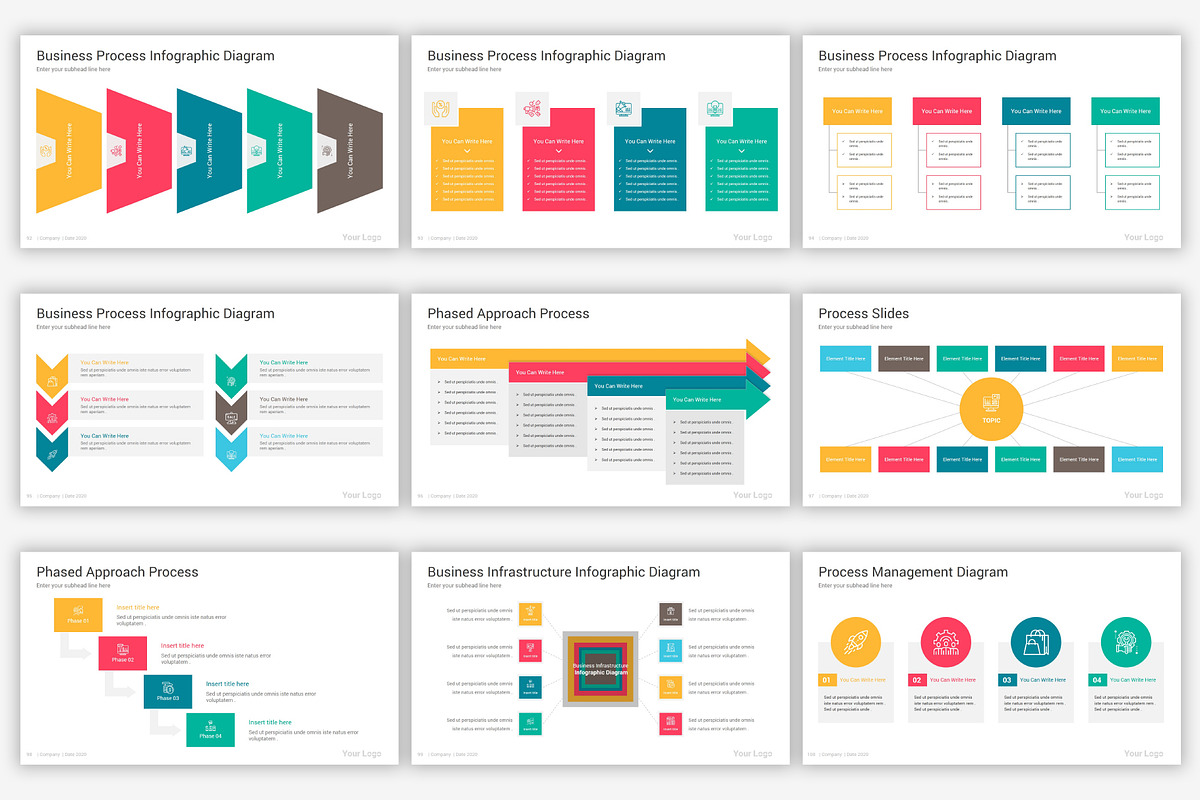 Process Infographics PowerPoint Pack, a Presentation Template by SlideOne