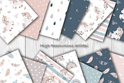 Digital Paper Pack Boho Unicorns, a Pattern Graphic by lindoet23 (Thumbnail 2 of 4)