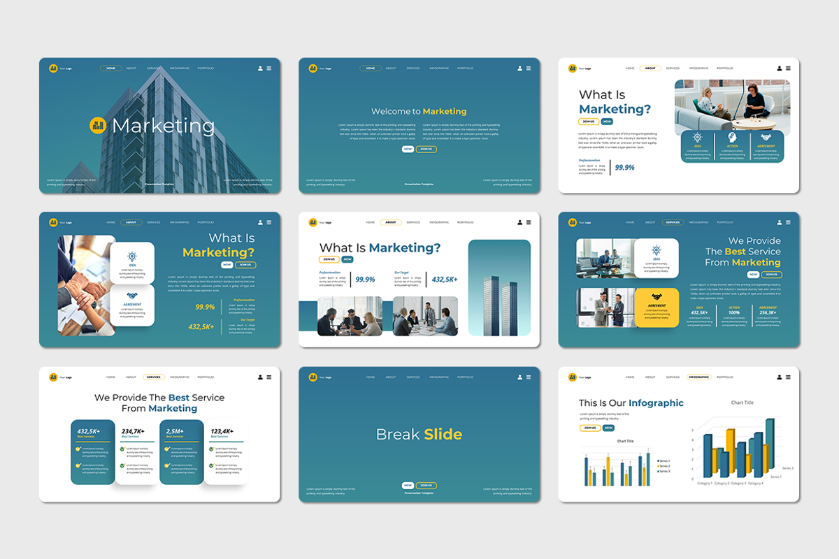 Marketing - PowerPoint Template, a Presentation Template by QR Design Studio (Photo 2 of 3)
