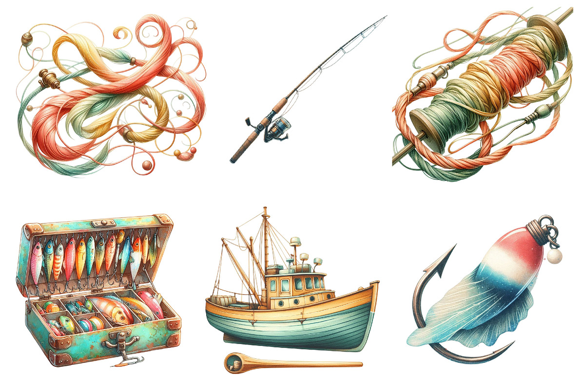 Watercolor Best Fishing Clipart, a Graphic by CitraGraphics (Photo 4 of 4)