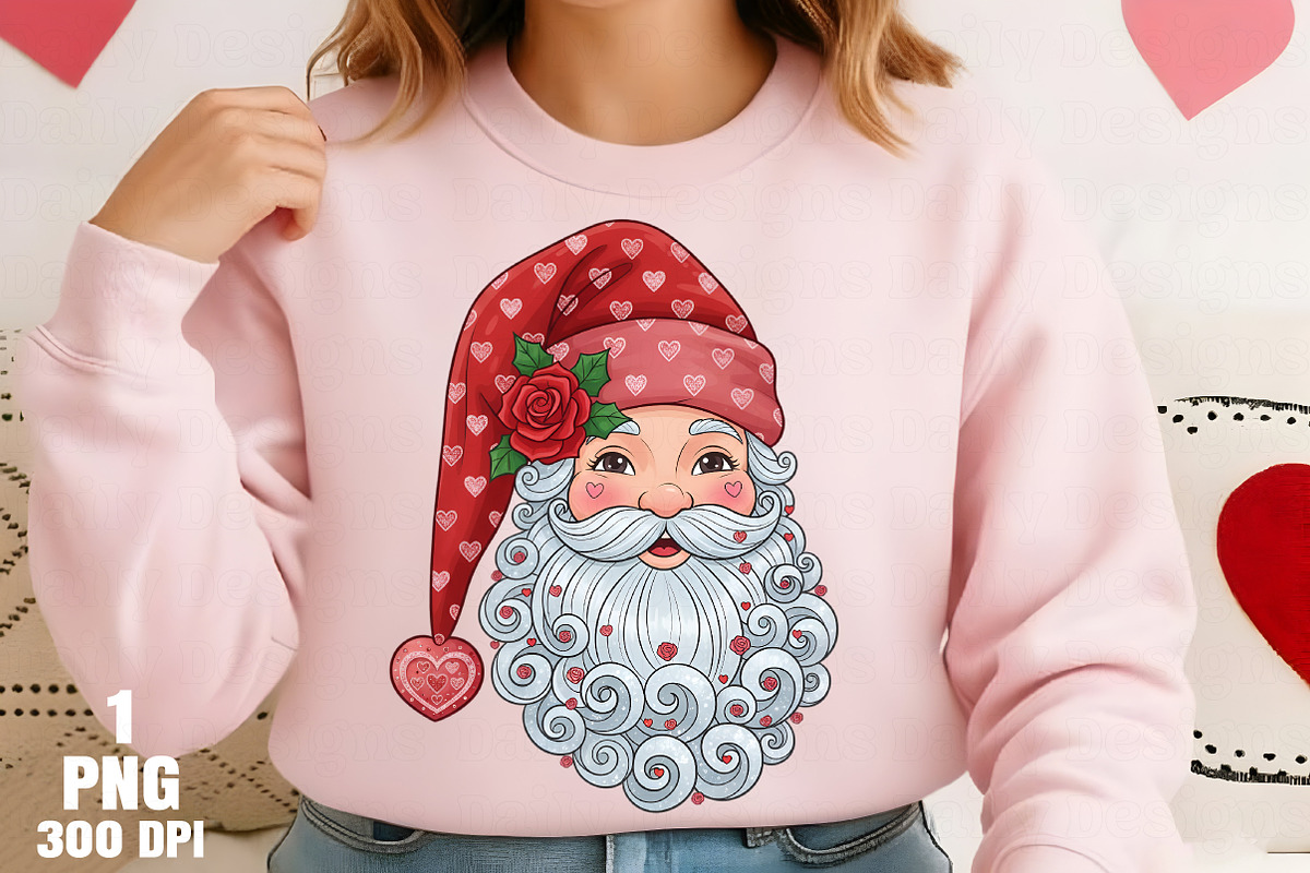 Whimsical Valentine Santa PNG, an Illustration by Daily.Designs (Photo 3 of 5)