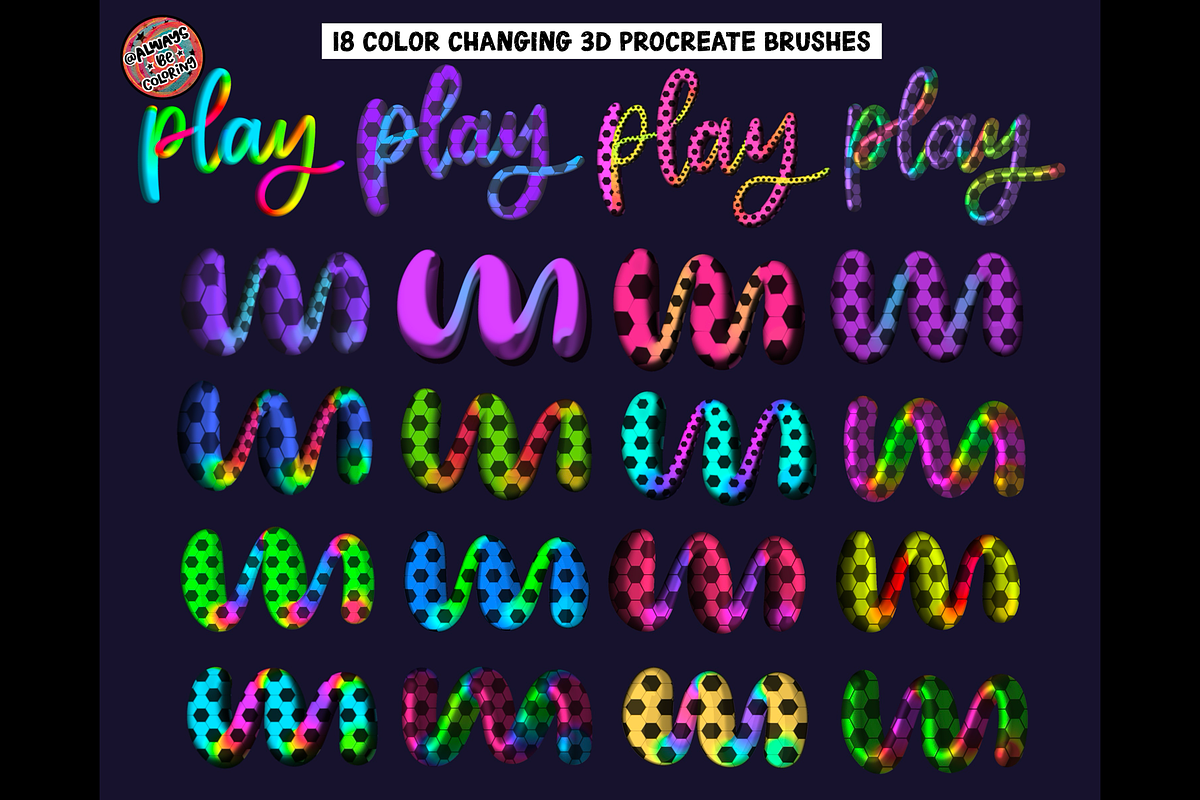 Procreate 3D Soccer Lettering Set, a Brush Add-On by AlwaysBeColoring (Photo 8 of 14)