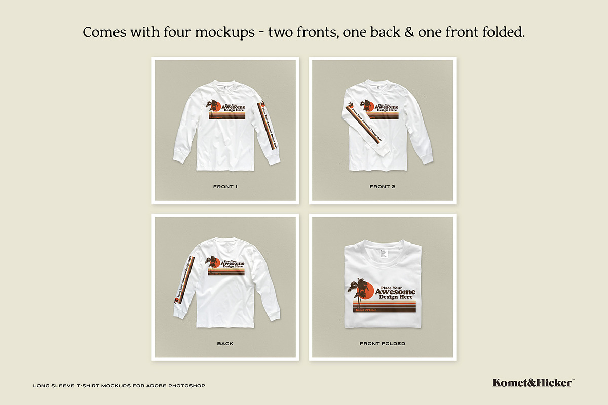 Long Sleeve T-shirt Mockups, a Shirt Mockup by Komet & Flicker (Photo 3 of 12)