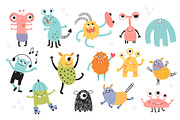 Monsters kids clipart collection, an Animal Illustration by Leysan Shayak (Thumbnail 4 of 15)