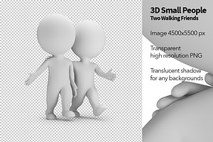 3D Small People - Two Walking Friend