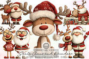 Santa Claus and Reindeer PNG, an Animal Illustration by Sublimation Artist (Thumbnail 1 of 6)