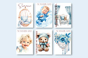 Blue dreams, Boho watercolor clipart, an Illustration by Hello My Print (Thumbnail 5 of 10)
