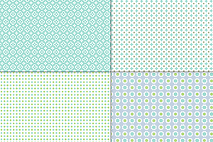 Seamless Blue & Green Geometrics