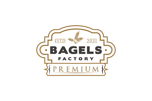 Vintage Bagels Logo, Bakery Stamp, a Branding & Logo Template by Atlantis X Nurman Arbai