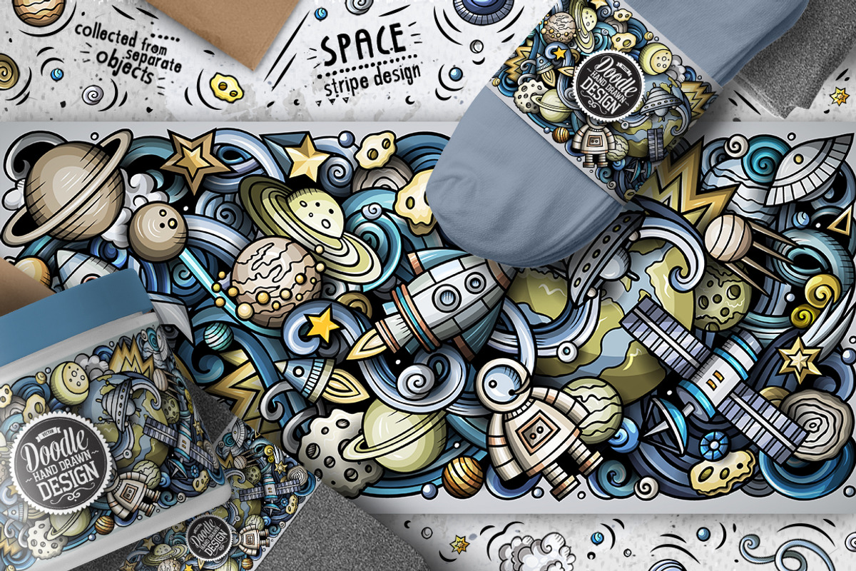 Space Cartoon Doodle Big Pack, a Decorative Illustration by BALABOLKA (Photo 6 of 8)