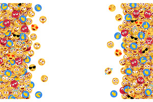 Colorful emoji border, a Background Graphic by Yayasya