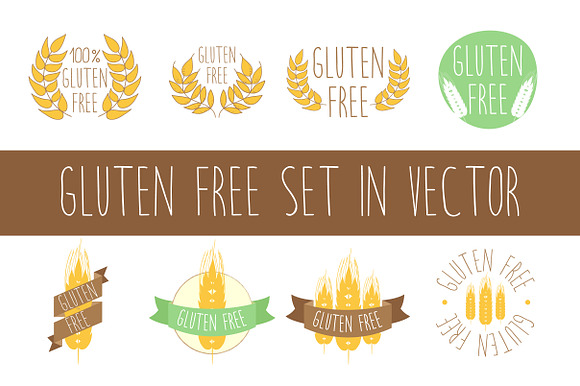 Gluten Free Set In Vector