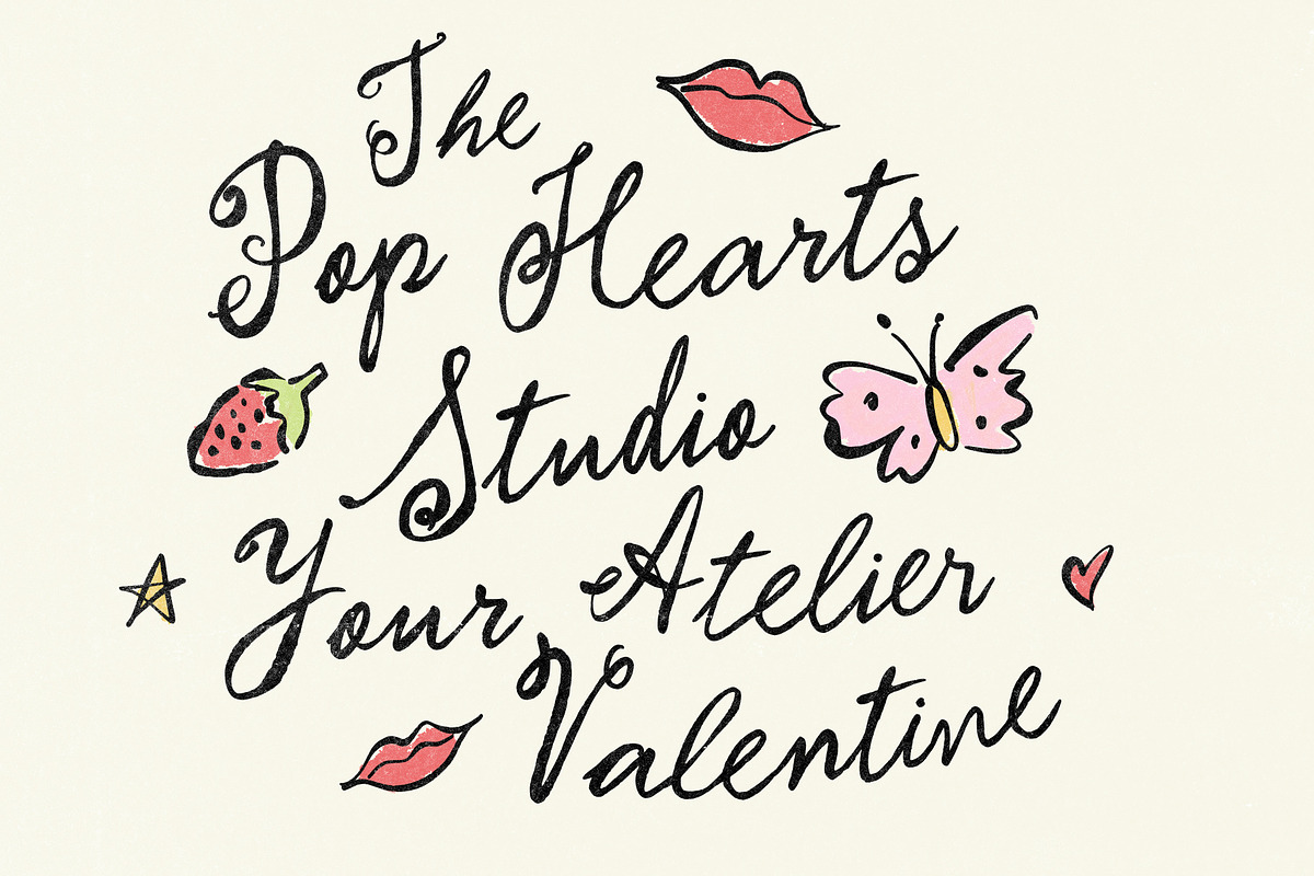 Pop Hearts Studio Whimsical Font, a Handwritten Font by Ayya Studio (Photo 2 of 12)