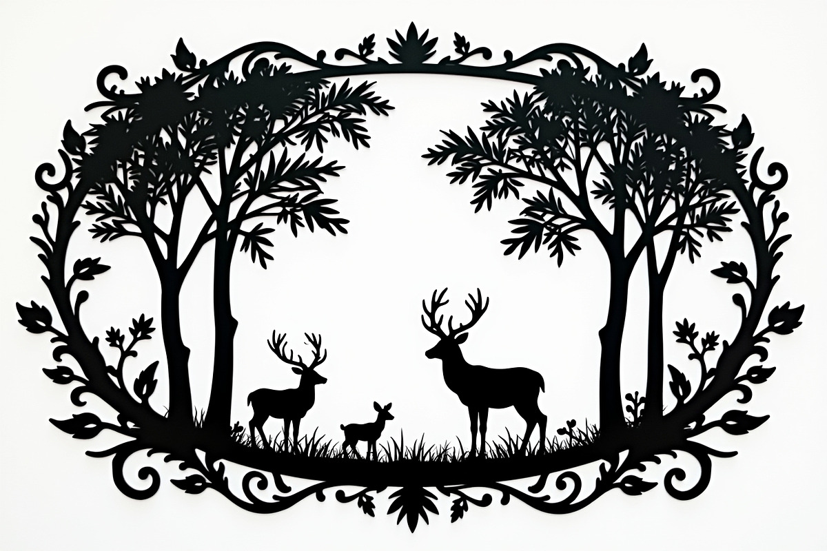 Deer Forest Border Frame Set, an Illustration by Creativeshirt (Photo 2 of 7)