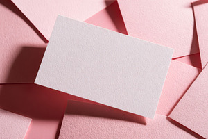 Blank card on pink paper background, a Photo by Beautiful things