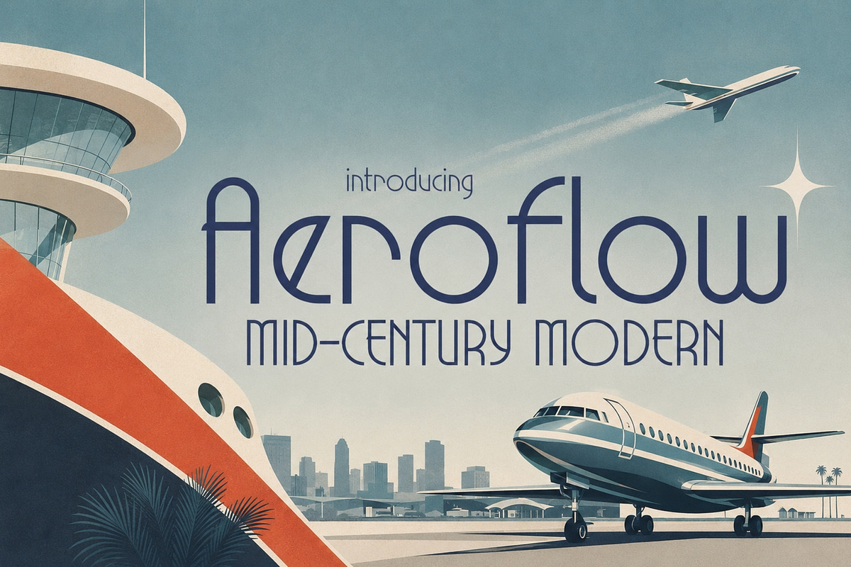 Aeroflow - Vintage Aviation Display, a Sans Serif Font by HipFonts (Photo 1 of 10)