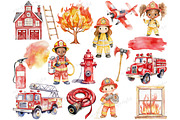 Firefighters Clipart, a Person Illustration by GlamArtZhanna (Thumbnail 4 of 6)