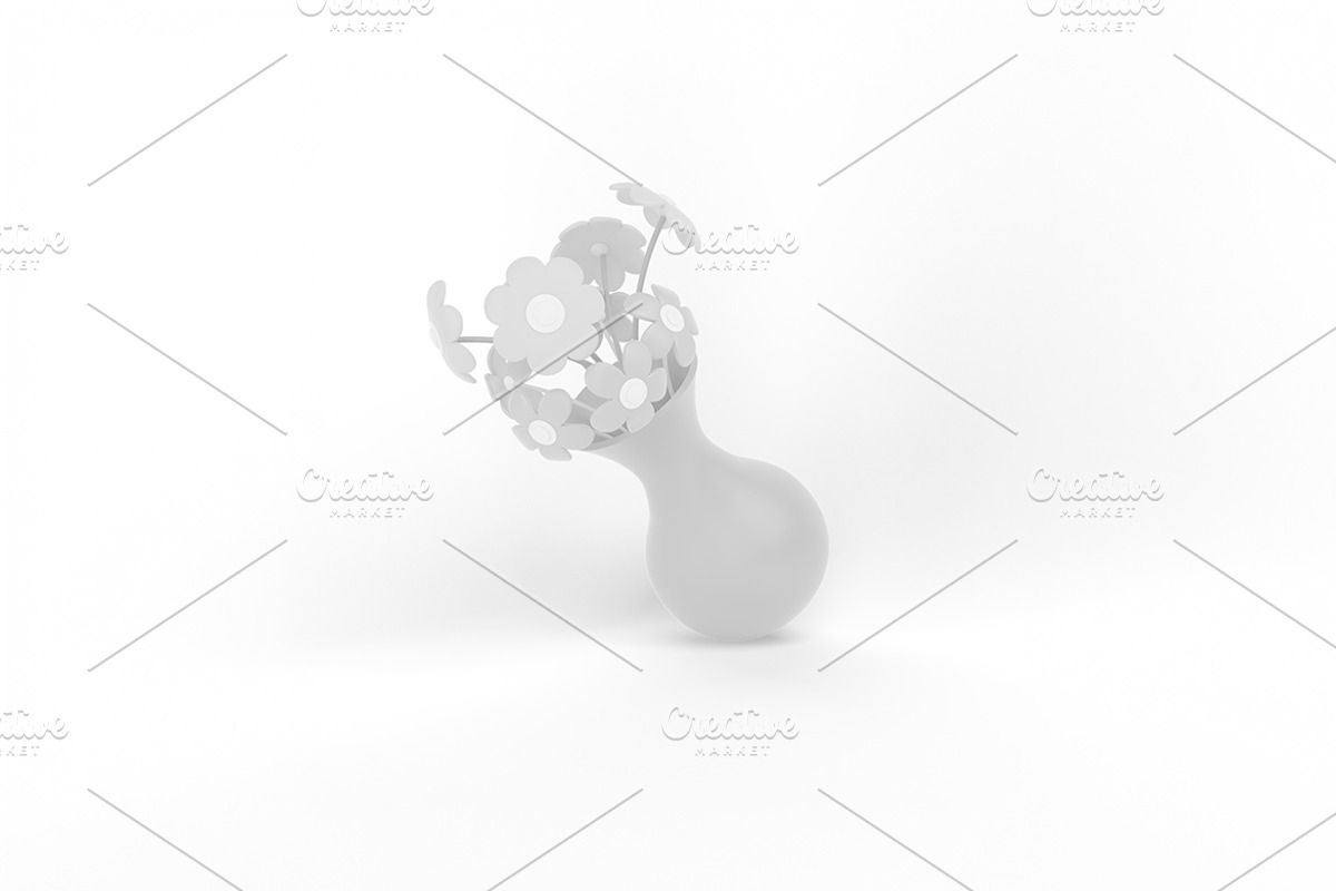 Cartoon Flower Vase Mockup, a Merchandise Mockup by Qaleb Studio (Photo 2 of 2)