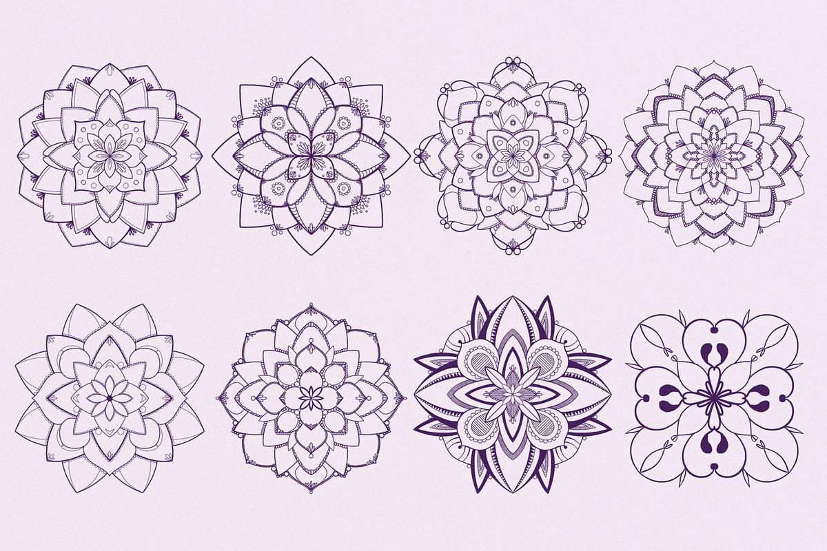 20 Mandala Stamp Brushes Set, a Brush Add-On by SmuffizStudio (Photo 3 of 4)