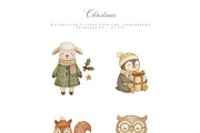 Cute Christmas Woodland Clipart, an Illustration by Pati Paints (Thumbnail 2 of 8)