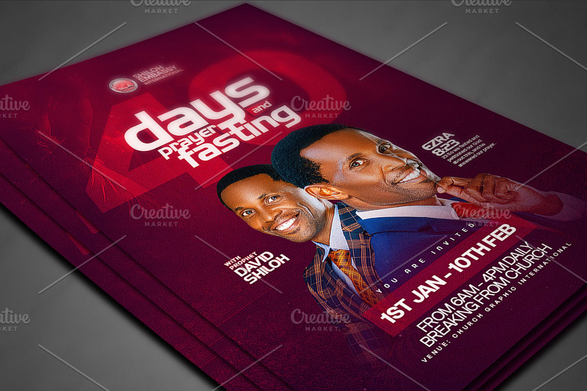 Prayer and fasting church poster templ preview 3