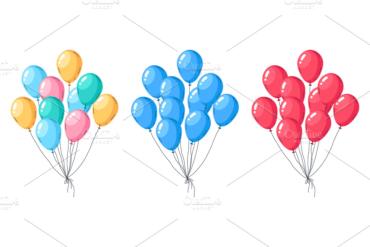 Colorful helium vector balloons, a Decorative Illustration by Torontotokio (Photo 6 of 6)