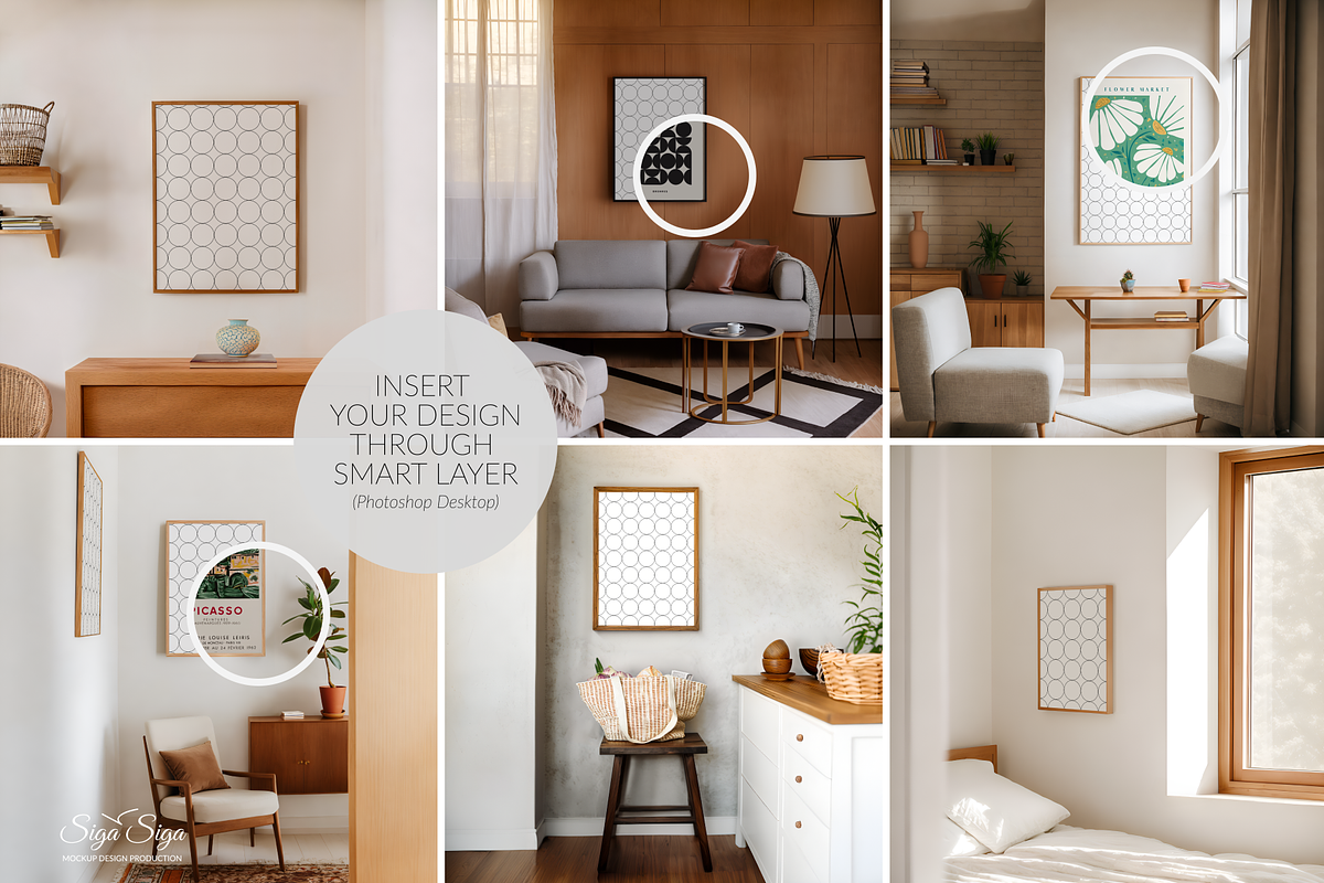 SET LA Frame Mockups for Poster 6PSD, a Product Mockup by SigaSigaMockup (Photo 2 of 4)