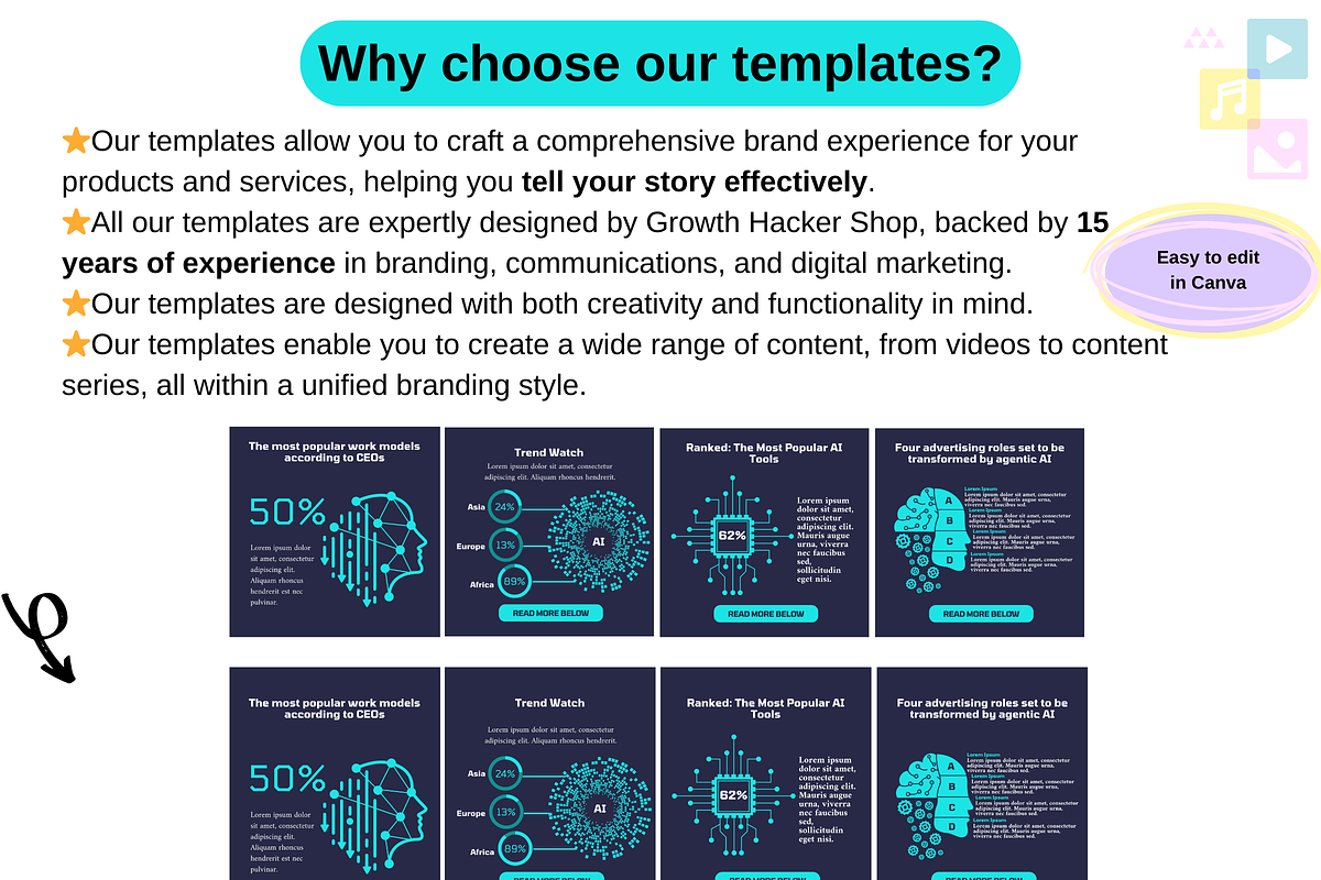 AI Infographics Templates, a Social Media Template by GrowthHackingStudio (Photo 3 of 9)