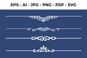 Vintage Calligraphic Dividers Set, a Decorative Illustration by nandinigraphics