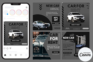 Car Rental Instagram Post Templates, a Social Media Template by TemplatePlus.net