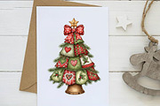 Retro Patchwork Christmas Tree Png, an Illustration by Dream Creation (Thumbnail 4 of 5)