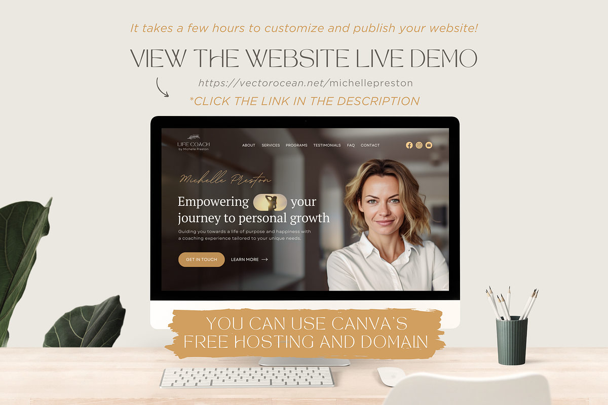 Life Coach Website Template Canva, a Landing Page Template by vectorocean (Photo 7 of 11)