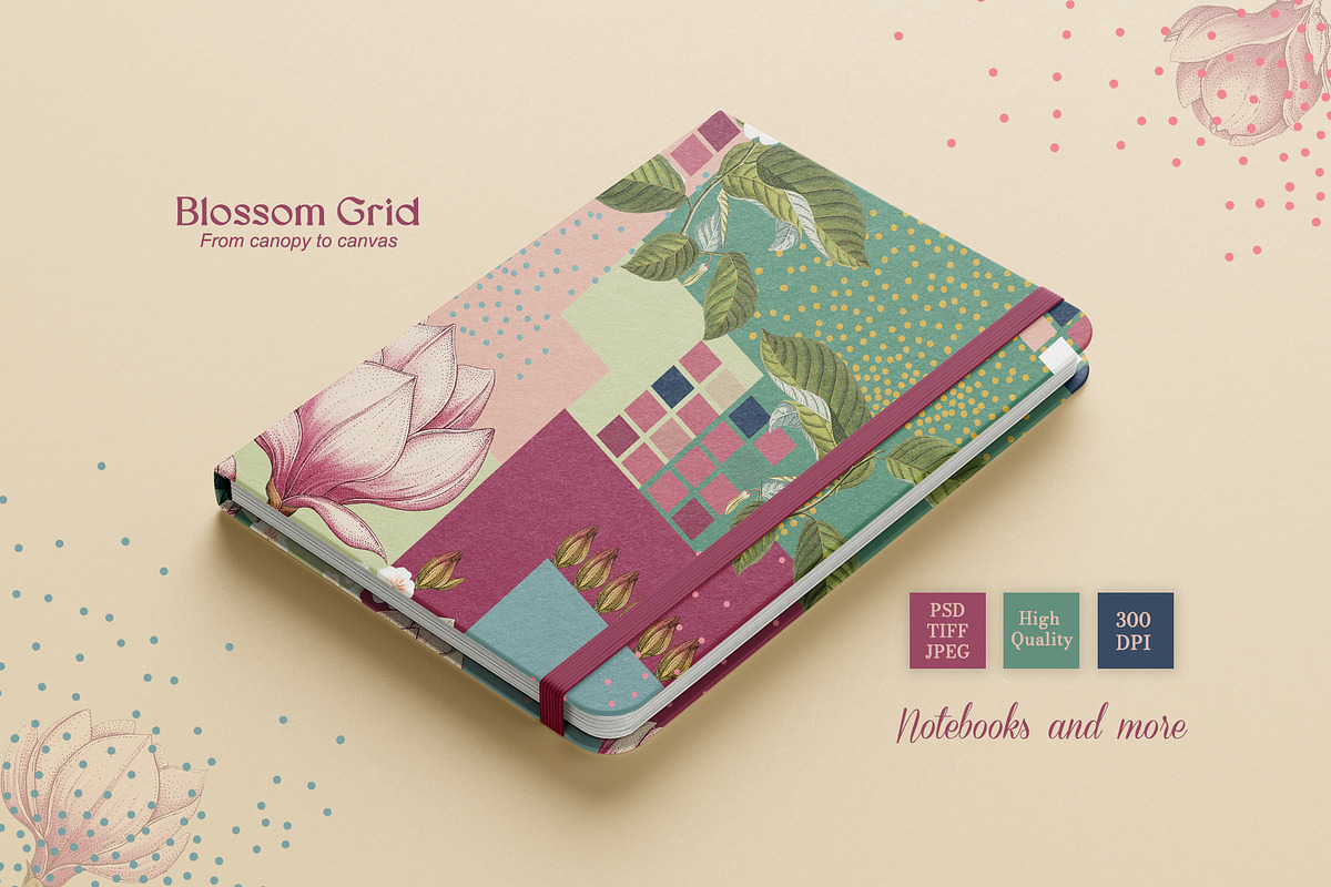 Blossom Grid Prints & Patterns, a Pattern Graphic by GND ART STUDIO (Photo 5 of 8)