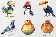 Funny Birds Collection Clipart, an Animal Illustration by DreamCafeArt (Thumbnail 5 of 7)